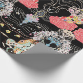 Hündin, Schwarz-weißes Klimt-Muster, CENTAUR Geschenkpapier (Ecke)