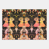 Hündin, Schwarz-weißes Klimt-Muster, CENTAUR Geschenkpapier Set (Vorderseite 3)