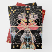 Hündin, Schwarz-weißes Klimt-Muster, CENTAUR Geschenkpapier Set (Beispiel)