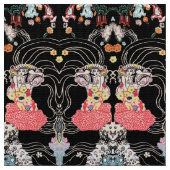 Hündin, Schwarz-weißes Klimt-Muster, CENTAUR Stoff (Nahaufnahme)