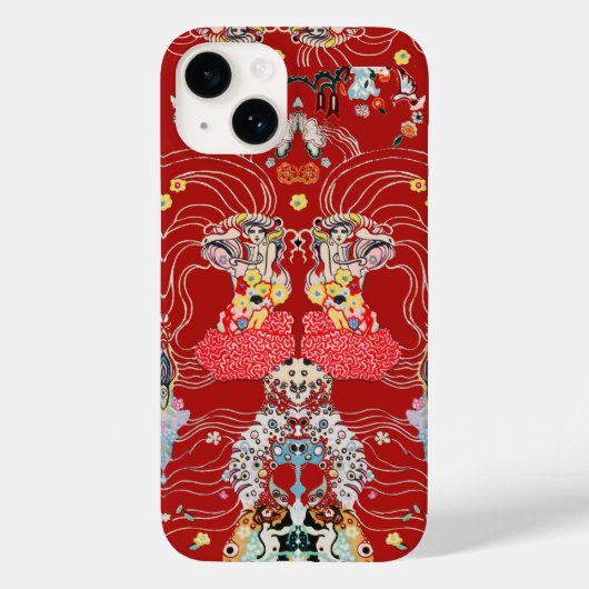 Hündin, ZENTAUR, Rotes Klimt-Muster Case-Mate iPhone Hülle (Rückseite)