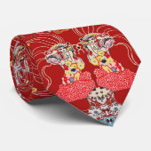 Hündin, ZENTAUR, Rotes Klimt-Muster Krawatte (Gerollt)