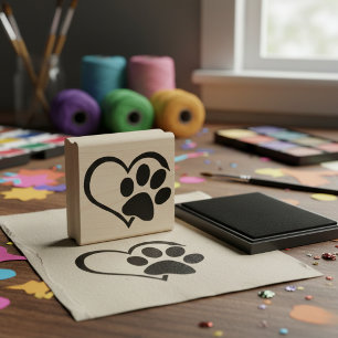 Hundpab Herz Silhouette Stempel