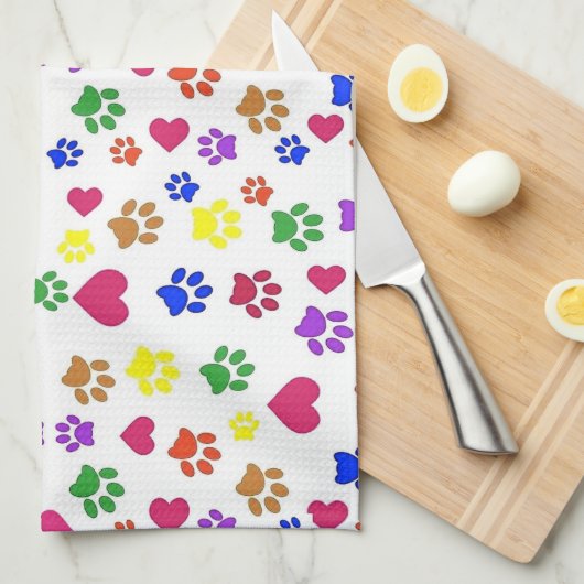 Hundpfähle und Herz, Geschirrtuch (Viertel Falte)