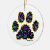Hundpfau mit Sternen Keramik Ornament (Links)