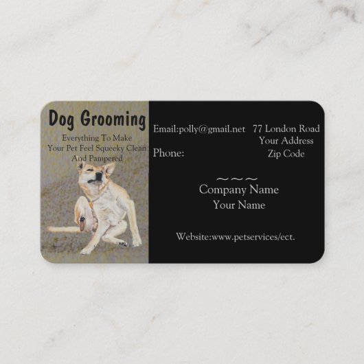 Hundpflegen und Haustierpflegeservice-Verabredung Terminkarte (Vorderseite)