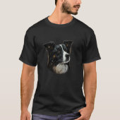 Hundporträt von Mutter Border Collie T-Shirt (Vorderseite)