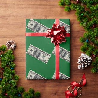 Hundred Dollar Bill Green Wrapping Paper Geschenkpapier