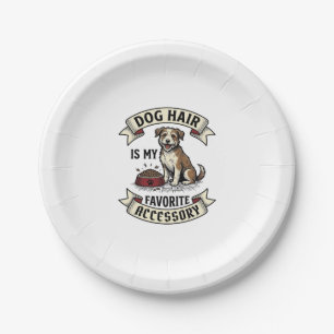 Hundshaar-Shirt Vintage-Gravur Lustiger Hunde-Lieb Pappteller