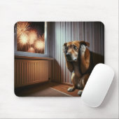 Hundshund mit Fireworks verschont Mousepad (Mit Mouse)