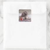 Hundshunde Quadratischer Aufkleber (Tasche)