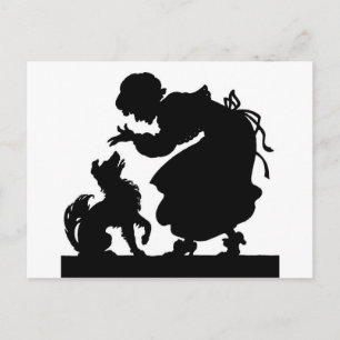 Hundsilhouette Postkarte