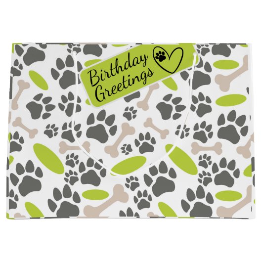 Hundsknochen und -pasten nahtlos große geschenktüte (Vorderseite)