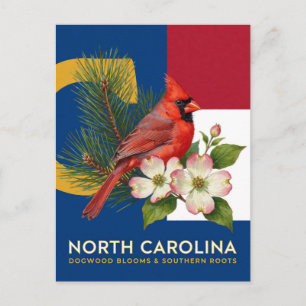 Hundskornblüte und Kardinalstaatsymbole von North Postkarte