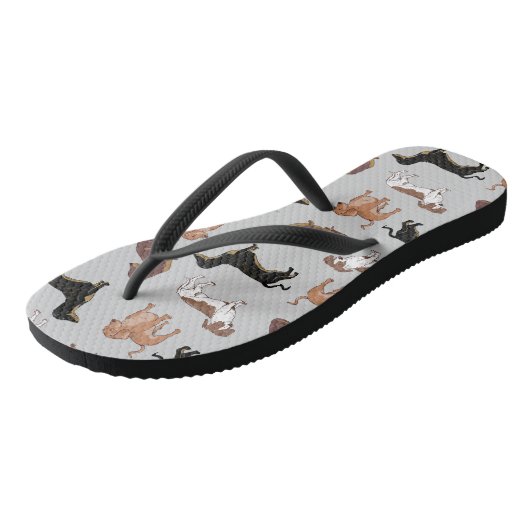 Hundsmuster der Dackel Badesandalen (Schrägansicht)