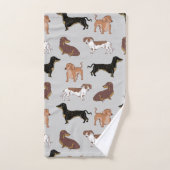 Hundsmuster der Dackel Badhandtuch Set (Handtuch)