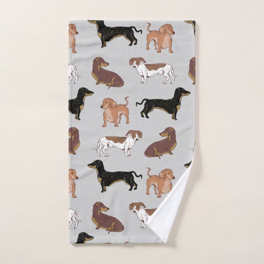 Hundsmuster der Dackel Badhandtuch Set (Handtuch)