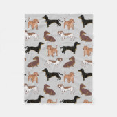 Hundsmuster der Dackel Fleecedecke (Vorderseite)