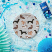 Hundsmuster der Dackel Pappteller (Party)