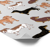 Hundsmuster der Dackel Poster (Ecke)