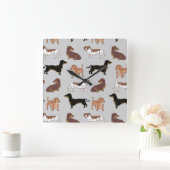 Hundsmuster der Dackel Quadratische Wanduhr (Zuhause)
