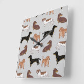 Hundsmuster der Dackel Quadratische Wanduhr (Winkel)