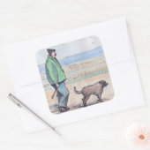 Hundspaziergang - 06 quadratischer aufkleber (Umschlag)