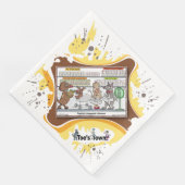 Hundstage | Absurde visuelle humorvolle Dinner-Ser Serviette (Ecke)