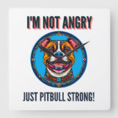 Hundstier Quadratische Wanduhr (Vorderseite)