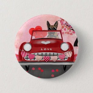 Hundwagen der deutschen Schäferhunde mit Herzvalen Button