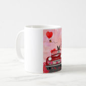 Hundwagen der deutschen Schäferhunde mit Herzvalen Kaffeetasse (Vorderseite Links)