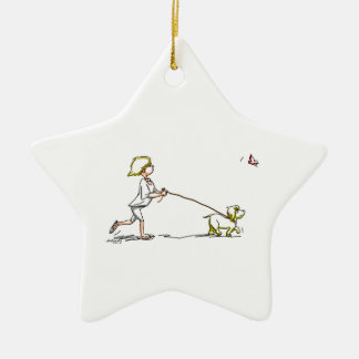 Hundwanderer Keramik Ornament