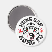 Hung Gar Kung Fu Tiger mit Yin Yang Symbol Magnet (Vorderseite/Rückseite)