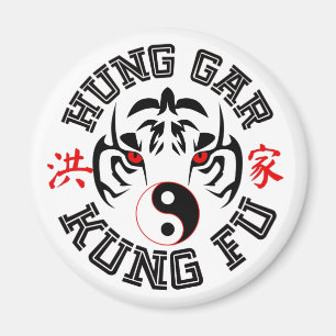 Hung Gar Kung Fu Tiger mit Yin Yang Symbol Magnet