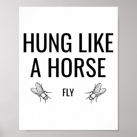 Hung Like A Horse Fly - Funny Sarcastic Horsefly W Poster (Vorne)