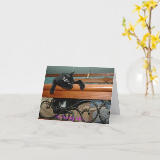 Hung Up Kitty Karte (Gelbe Blume)