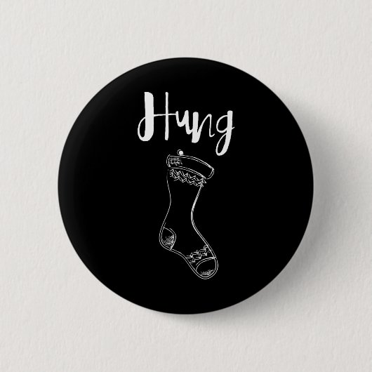 Hung- Weihnachtsentwurf Strumpf Button (Vorderseite)