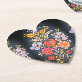 hungarian flowers -vibrant colors heart shape  untersetzer (angewinkelt)
