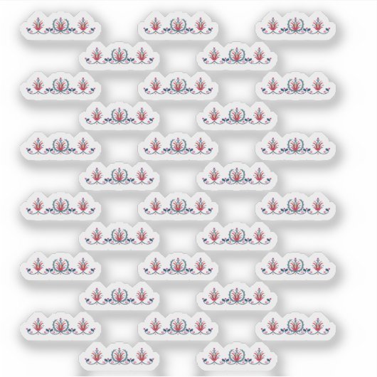 Hungarian Folk Floral Pattern Aufkleber (Vorderseite)