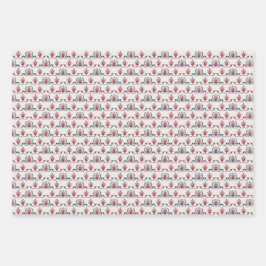 Hungarian Folk Floral Pattern Geschenkpapier Set