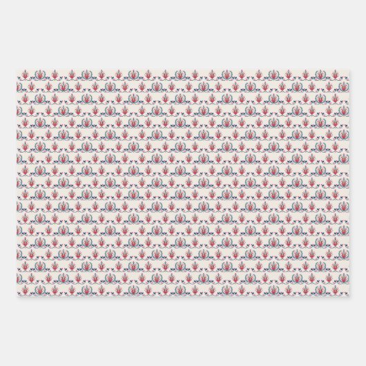 Hungarian Folk Floral Pattern Geschenkpapier Set (Vorderseite 2)