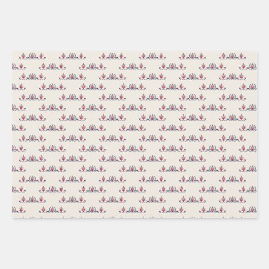 Hungarian Folk Floral Pattern Geschenkpapier Set (Vorderseite)