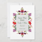 Hungarian Folk Floral Save the Date (Vorderseite)