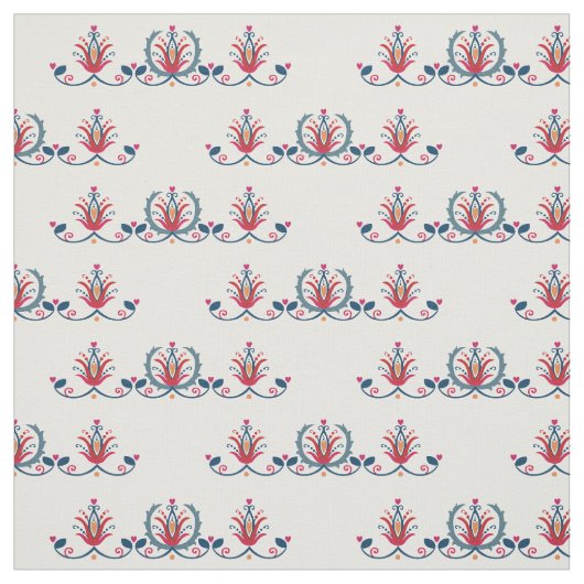 Hungarian Folk Floral Textile Pattern Stoff (Muster)