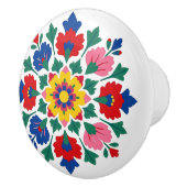 Hungarian Kalocsa Floral Folk Art Ceramic Knob Keramikknauf (Rechts)