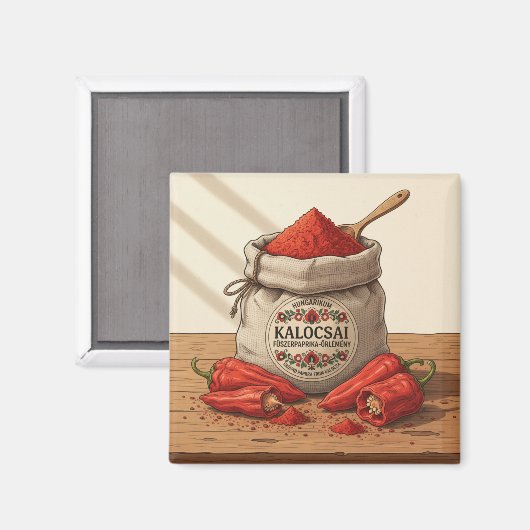 Hungarian Kalocsai Paprika – Red Paprika Powder  Magnet (Vorderseite/Rückseite)