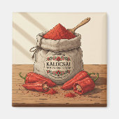 Hungarian Kalocsai Paprika – Red Paprika Powder Magnet (Vorne)