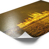 Hungarian Parliament, Budapest, Hungary at Night Fotodruck (Ecke)