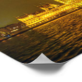 Hungarian Parliament, Budapest, Hungary at Night Poster (Ecke)