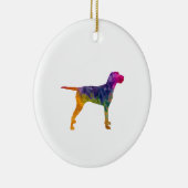 Hungarian Wirehaired Vizsla im Watercolor Keramik Ornament (Rechts)